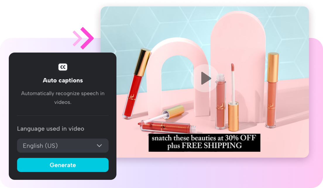 Video altyazılarını otomatikleştirin ve canlandırın.